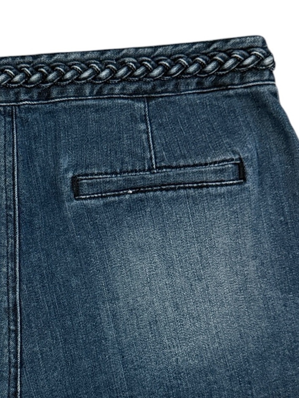 House of Harlow 1960 Braided High Rise Denim Shorts Size 30 Fits 28 Boho - Picture 6 of 13